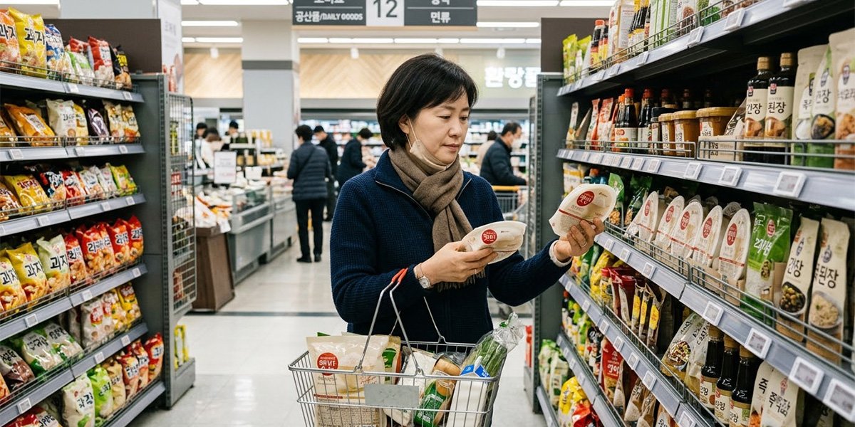 생활물가와 가계 부담을 고려하며 장을 보는 소비자의 모습