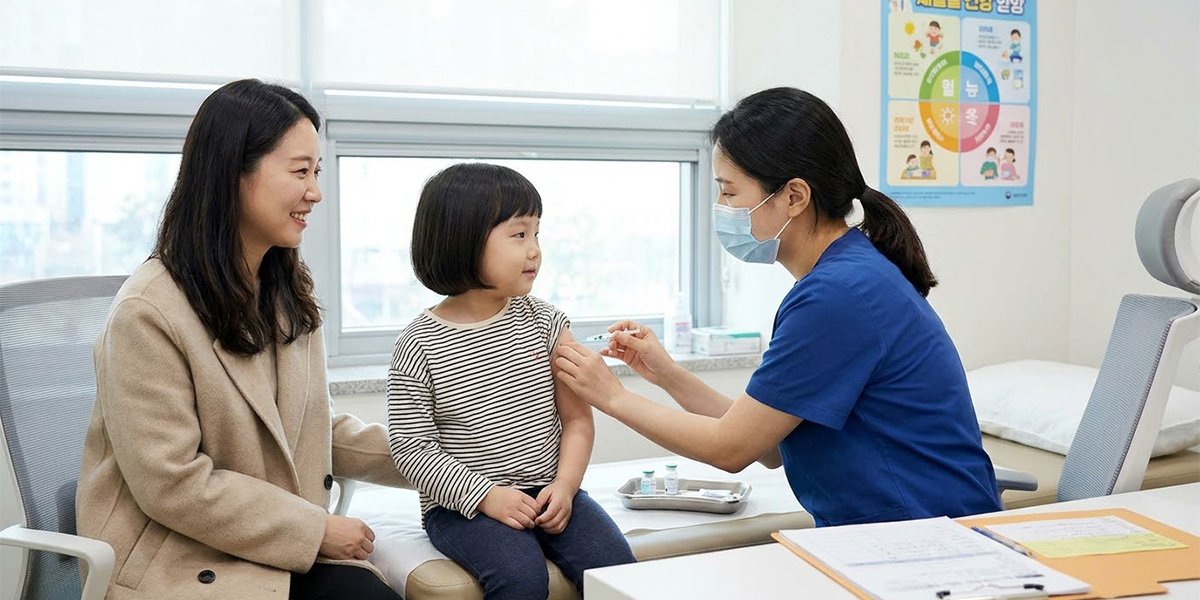 의료기관에서 계절 인플루엔자 예방접종을 받는 어린이