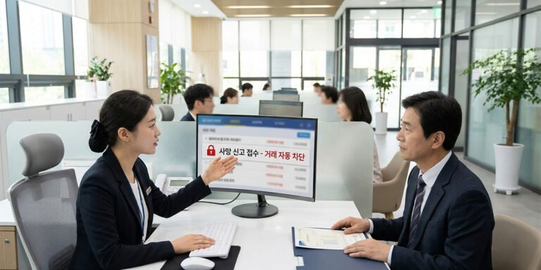 사망신고 후 사망자 명의 금융거래가 자동 차단되는 은행 시스템