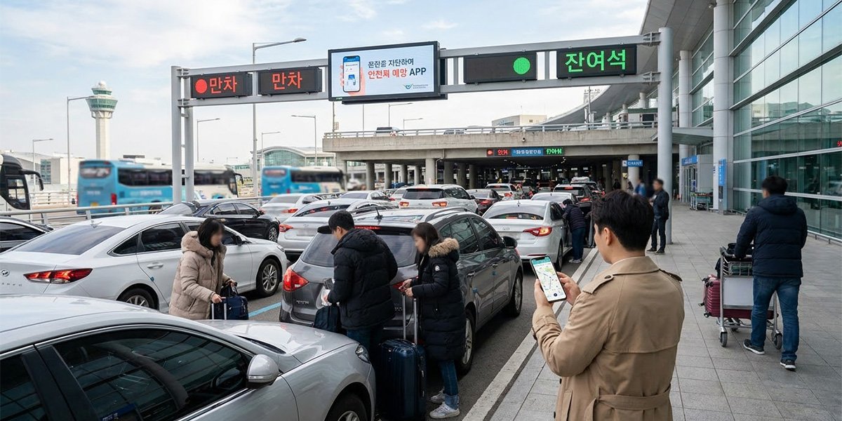 추석 연휴 인천공항 주차장 혼잡을 확인하며 터미널로 이동하는 여행객