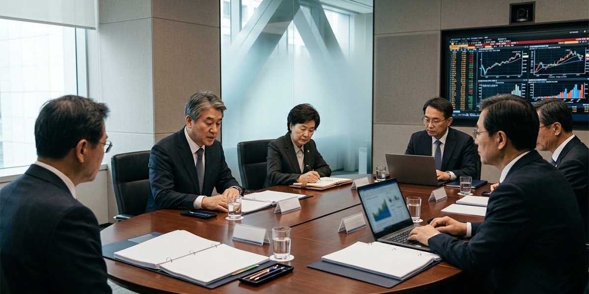 물가와 경기 지표를 검토하며 기준금리를 결정하는 금융통화위원회 회의 모습