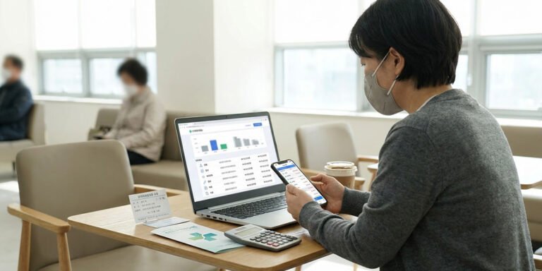 병원 방문 전 비급여 진료비용을 비교하는 모습